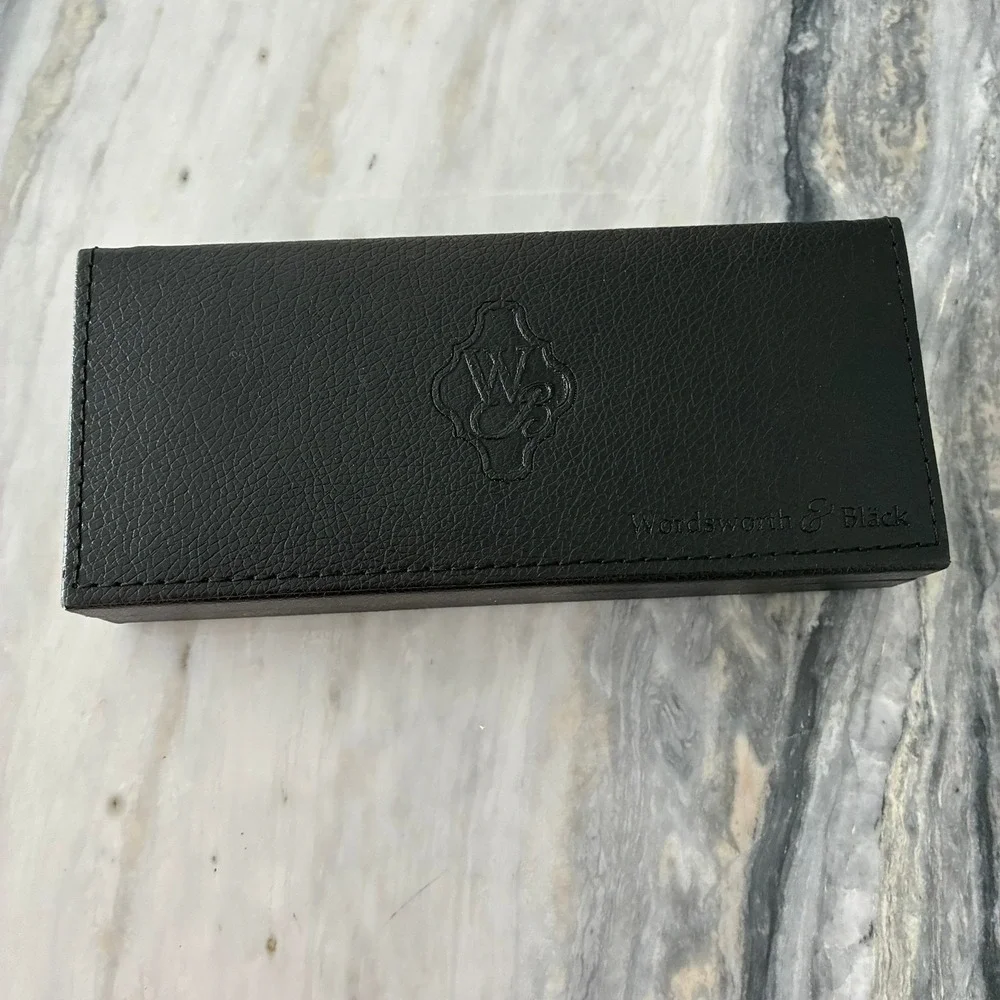 Wordsworth & Black Faux Leather Single Fountain Pen Presentation Case Box Black